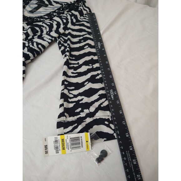 NWT INC International Concepts Sz M Black /White Striped Dress Zebra Embellished - Picture 4 of 9